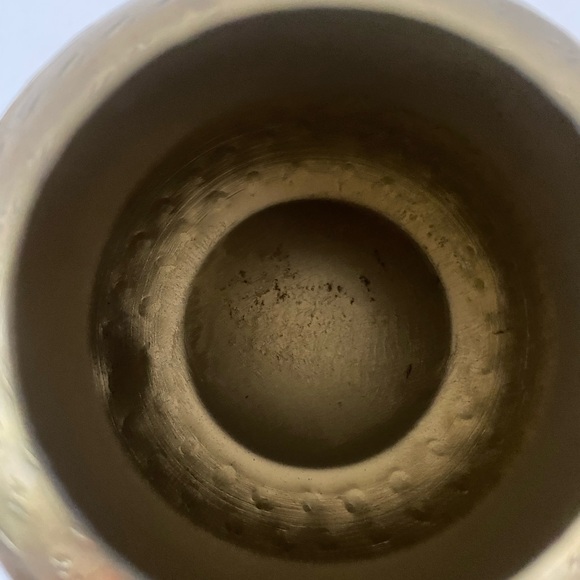 Brass hammered vase vintage vibes brushed gold patterned home decor boho modern - Picture 12 of 15